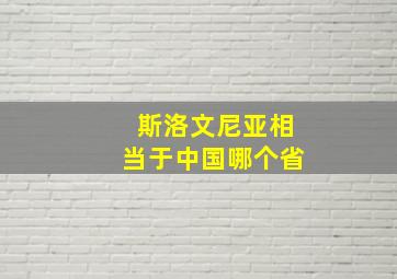 斯洛文尼亚相当于中国哪个省