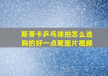 斯蒂卡乒乓球拍怎么选购的好一点呢图片视频