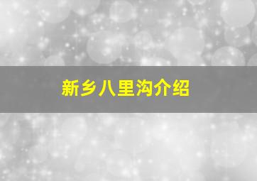 新乡八里沟介绍