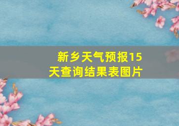 新乡天气预报15天查询结果表图片