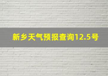 新乡天气预报查询12.5号