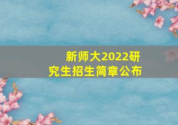 新师大2022研究生招生简章公布