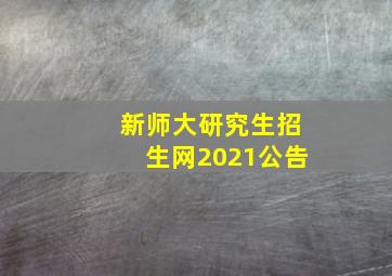 新师大研究生招生网2021公告