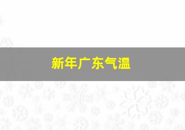 新年广东气温