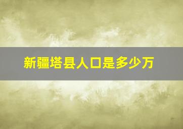 新疆塔县人口是多少万