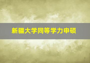 新疆大学同等学力申硕