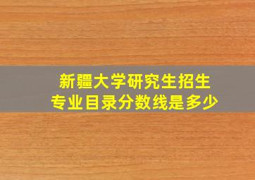 新疆大学研究生招生专业目录分数线是多少