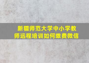 新疆师范大学中小学教师远程培训如何缴费微信