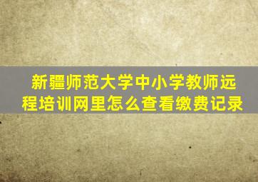 新疆师范大学中小学教师远程培训网里怎么查看缴费记录