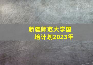 新疆师范大学国培计划2023年