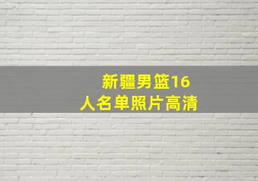 新疆男篮16人名单照片高清