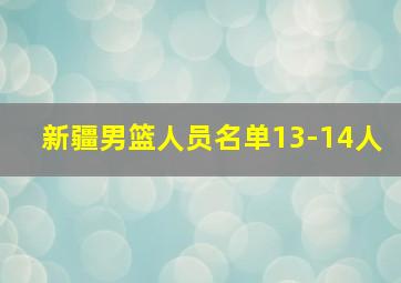 新疆男篮人员名单13-14人