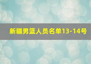 新疆男篮人员名单13-14号