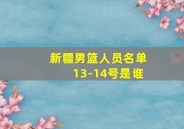 新疆男篮人员名单13-14号是谁