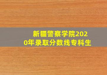 新疆警察学院2020年录取分数线专科生