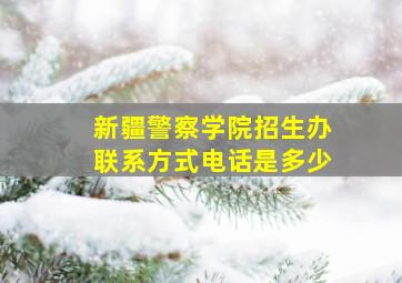 新疆警察学院招生办联系方式电话是多少