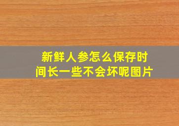 新鲜人参怎么保存时间长一些不会坏呢图片