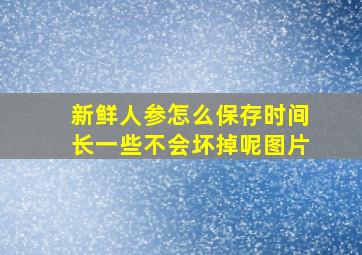 新鲜人参怎么保存时间长一些不会坏掉呢图片