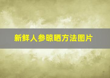 新鲜人参晾晒方法图片