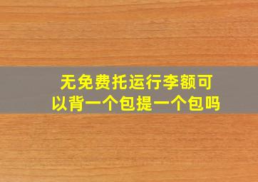 无免费托运行李额可以背一个包提一个包吗