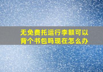 无免费托运行李额可以背个书包吗现在怎么办