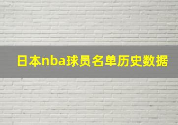 日本nba球员名单历史数据