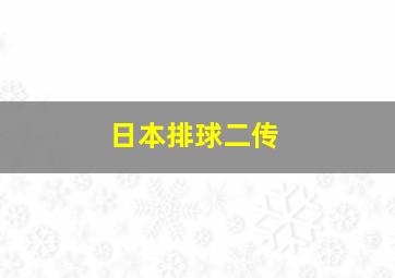 日本排球二传