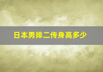 日本男排二传身高多少