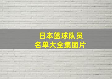 日本篮球队员名单大全集图片