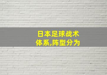 日本足球战术体系,阵型分为