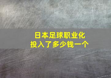 日本足球职业化投入了多少钱一个