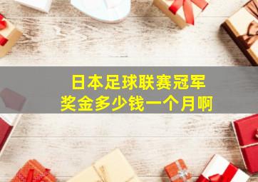 日本足球联赛冠军奖金多少钱一个月啊