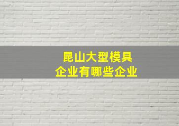 昆山大型模具企业有哪些企业