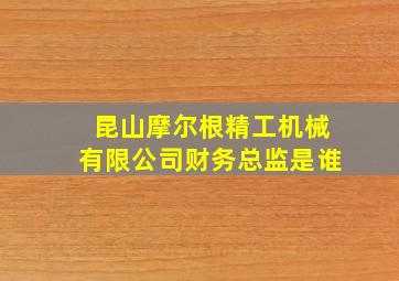 昆山摩尔根精工机械有限公司财务总监是谁