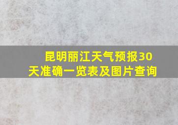 昆明丽江天气预报30天准确一览表及图片查询