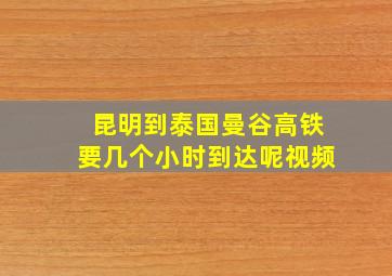 昆明到泰国曼谷高铁要几个小时到达呢视频