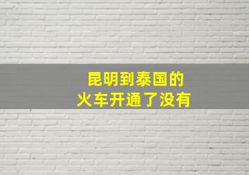 昆明到泰国的火车开通了没有