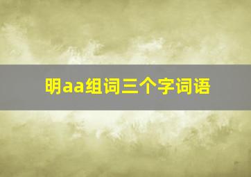 明aa组词三个字词语