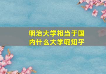 明治大学相当于国内什么大学呢知乎