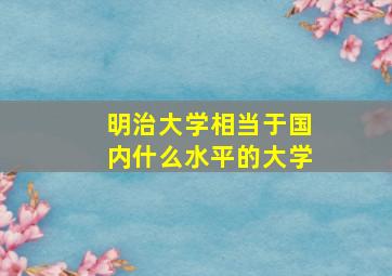 明治大学相当于国内什么水平的大学