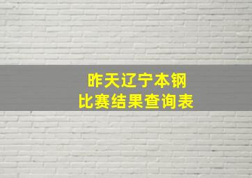 昨天辽宁本钢比赛结果查询表