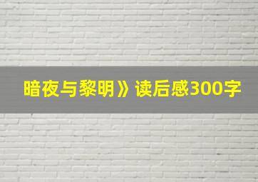 暗夜与黎明》读后感300字