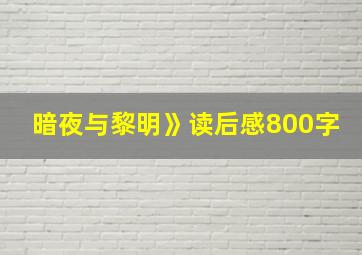 暗夜与黎明》读后感800字