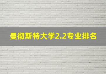 曼彻斯特大学2.2专业排名