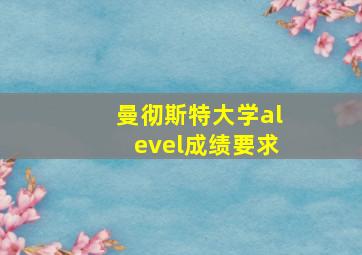 曼彻斯特大学alevel成绩要求