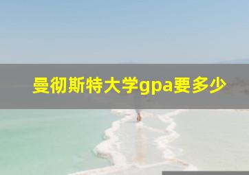 曼彻斯特大学gpa要多少