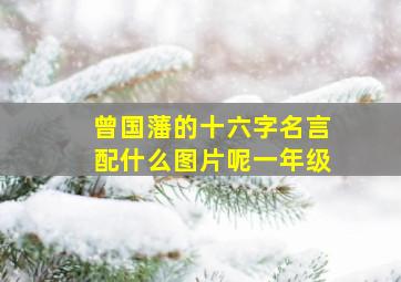 曾国藩的十六字名言配什么图片呢一年级