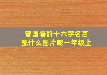 曾国藩的十六字名言配什么图片呢一年级上