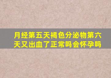 月经第五天褐色分泌物第六天又出血了正常吗会怀孕吗