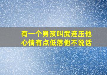 有一个男孩叫武连压他心情有点低落他不说话